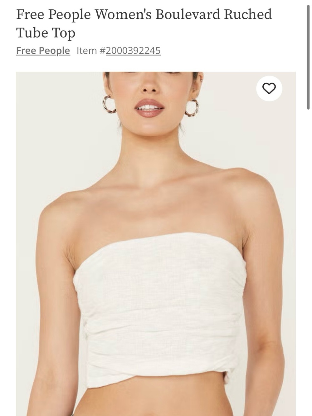 Free People Women's boulevard Ruched tube top